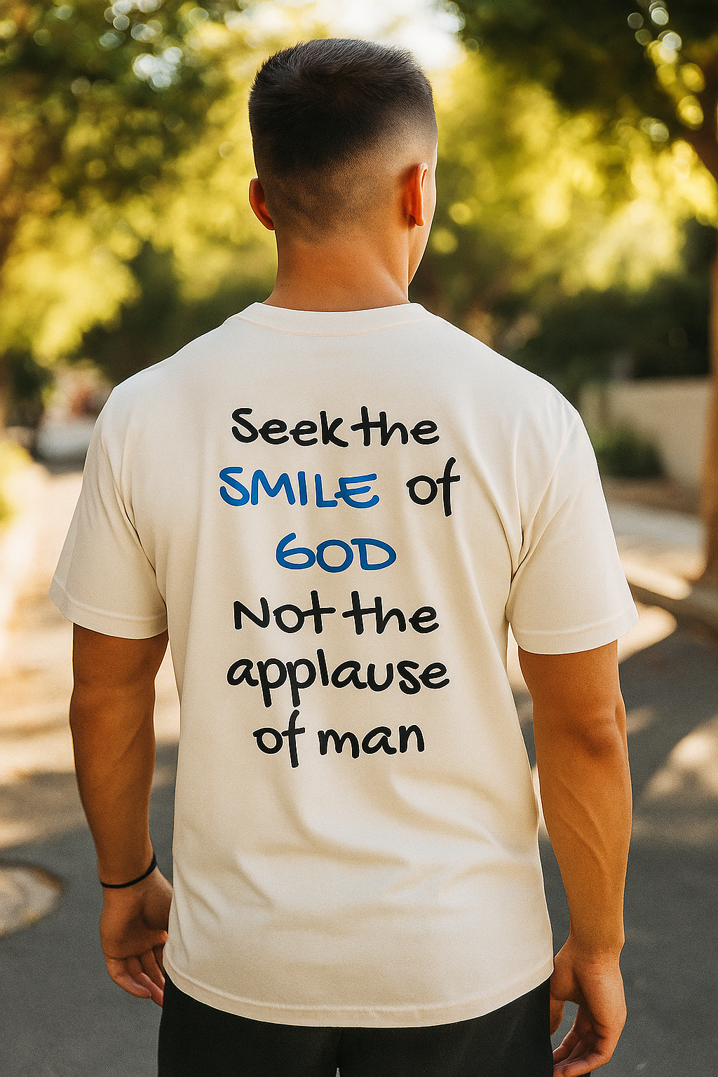 Oversized Spiritual Tee - Seek the Smile of God